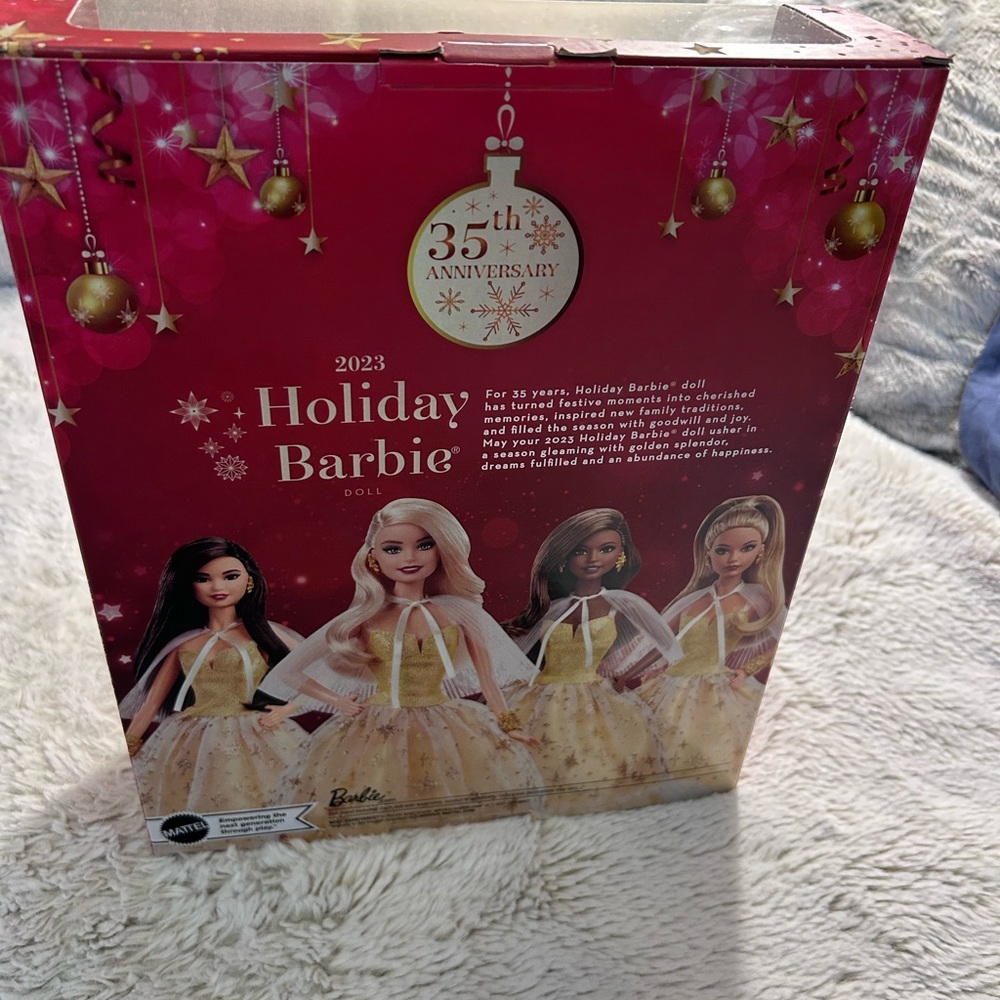 Mattel Holiday Barbie 2023 Collector Doll - Gold & Red Box - Picture 5 of 7